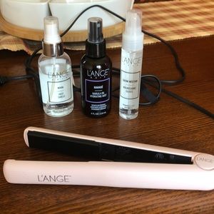 L’ange hair products and flat iron